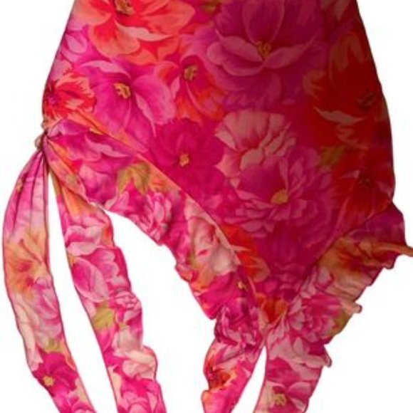 PINK ISLAND GIRL FLORAL FLOWY SKIRT RUFFLE ASYMMETRICAL MINI FASHION NOVA IN XS - Picture 2 of 5